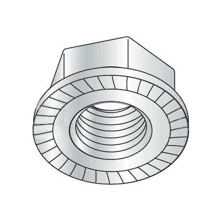 Newport Fasteners Serrated Lock Nut, #6-32, Steel, Zinc Plated, 0.1 in Ht, 5000 PK 538317-BR-5000
